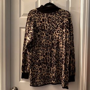Calvin Klein cheetah tunic turtleneck sweater